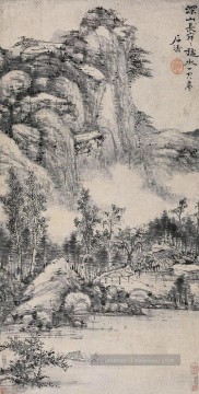 Shitao profonde Montagne traditionnelle chinoise Peinture à l'huile